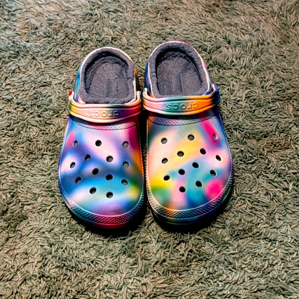 Crocs Tie dye lined classic clogs